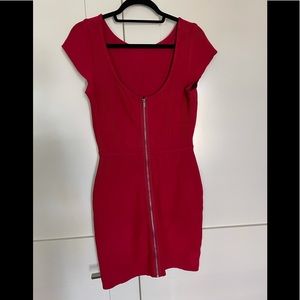 BCBG Red fitted dress with zipper